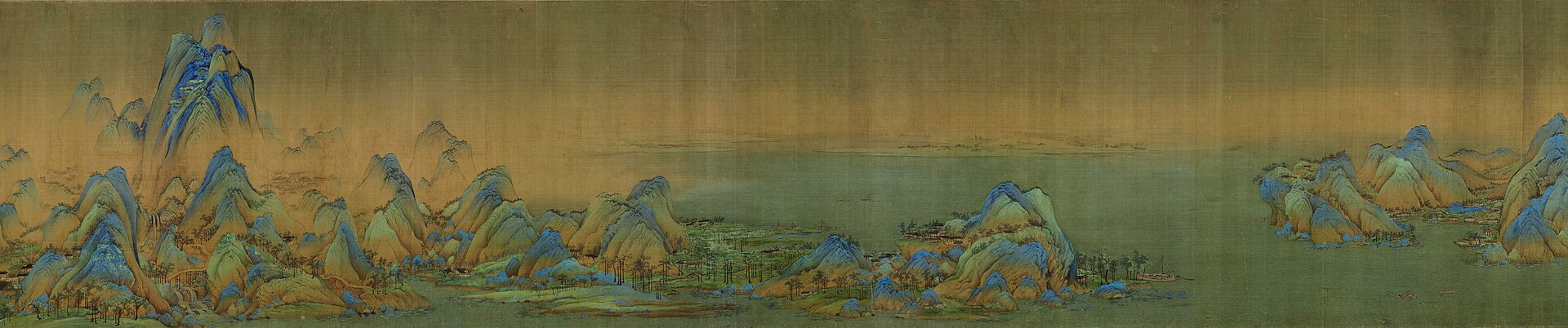 王希孟《千里江山图》局部，1113 年